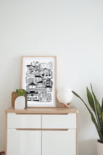 Load image into Gallery viewer, Strathaven illustration print, Strathaven Balloon festival