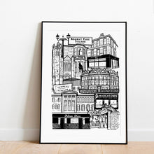 Load image into Gallery viewer, Strathbungo black and white framed print
