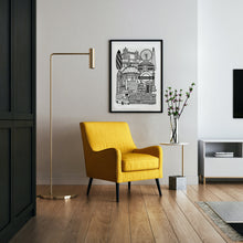 Load image into Gallery viewer, Black and White London Illustration Print