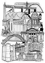Load image into Gallery viewer, Newcastle Upon Tyne Illustration Print