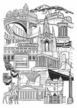 Load image into Gallery viewer, Black and White Edinburgh Illustration Print