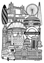 Load image into Gallery viewer, Black and White London Illustration Print