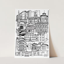 Load image into Gallery viewer, Black and white print of Glasgow Southside