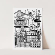 Load image into Gallery viewer, Black and White Bristol illustration print