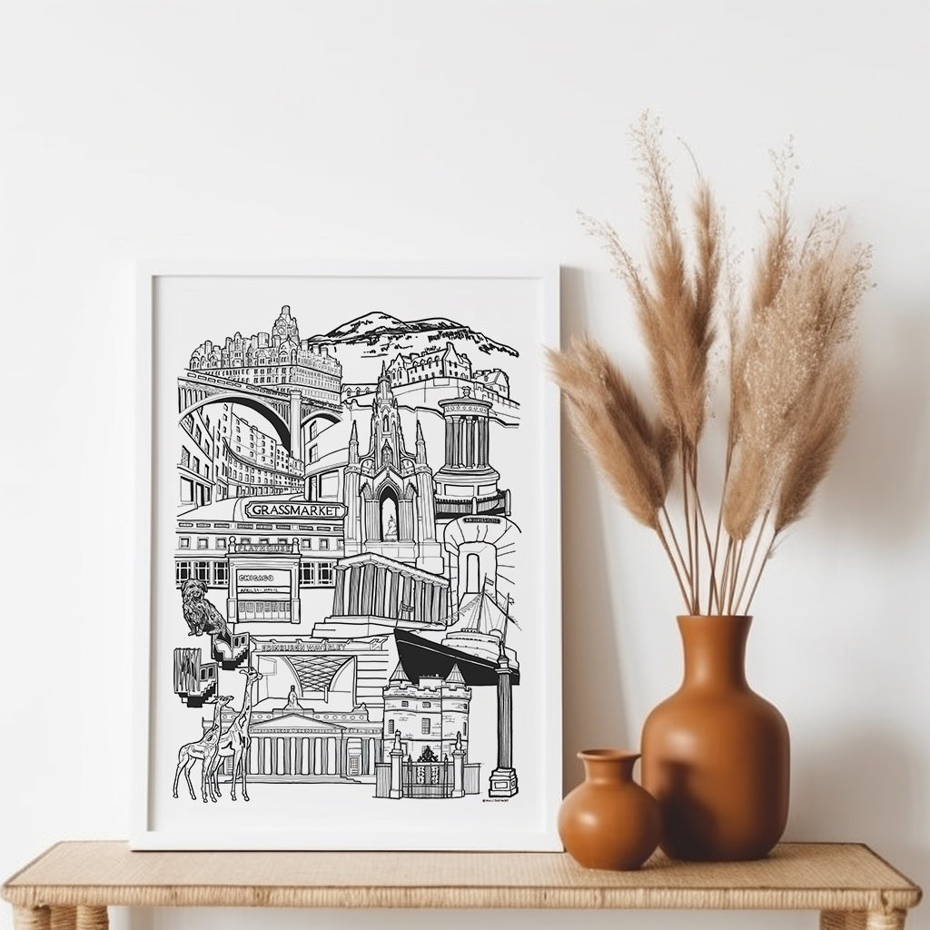 EDINBURGH PRINT IN WHITE FRAME