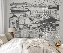 Load image into Gallery viewer, oban wall mural in bedroom
