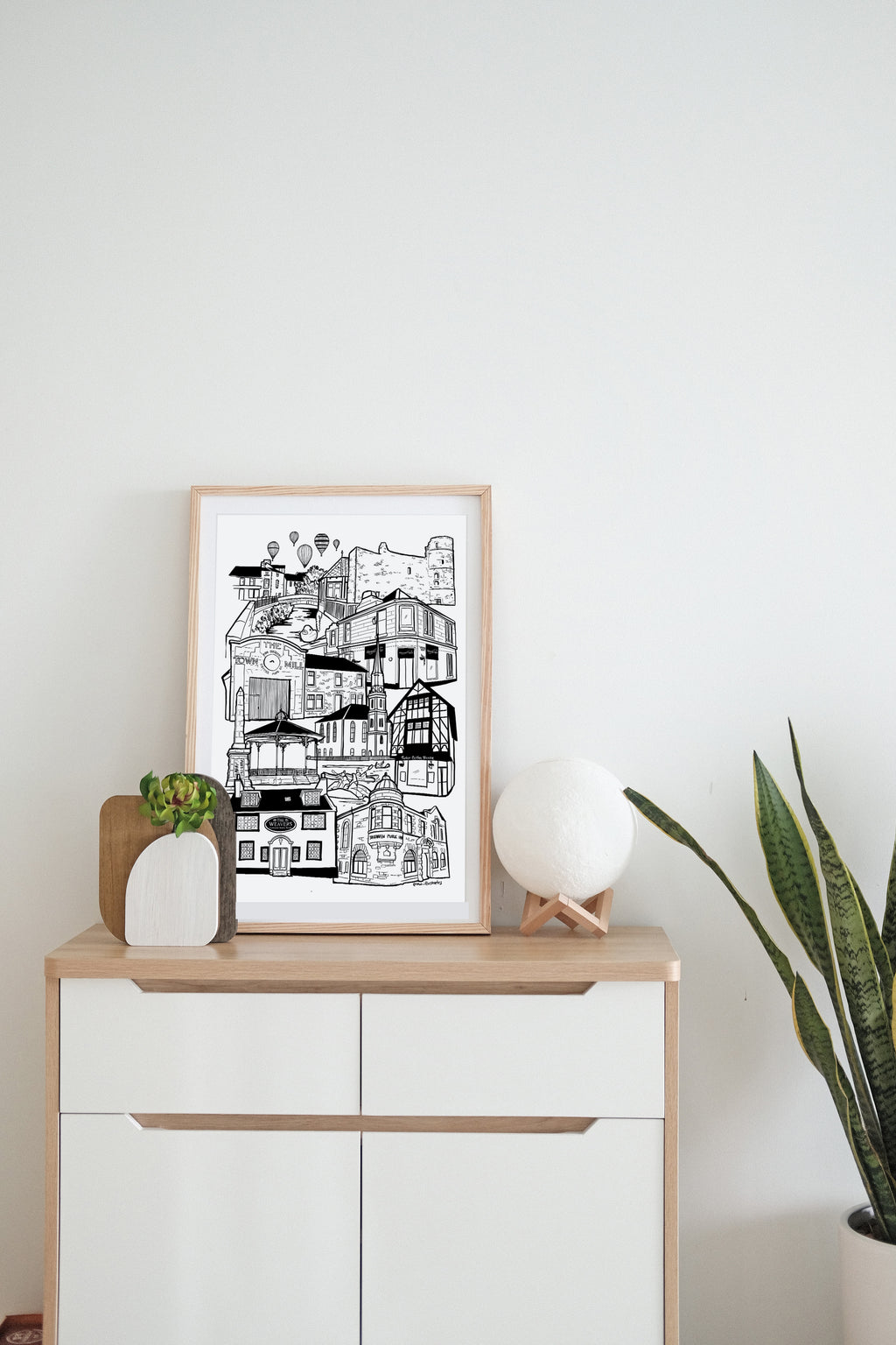 Strathaven illustration print, Strathaven Balloon festival