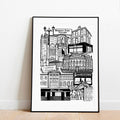 Strathbungo black and white framed print