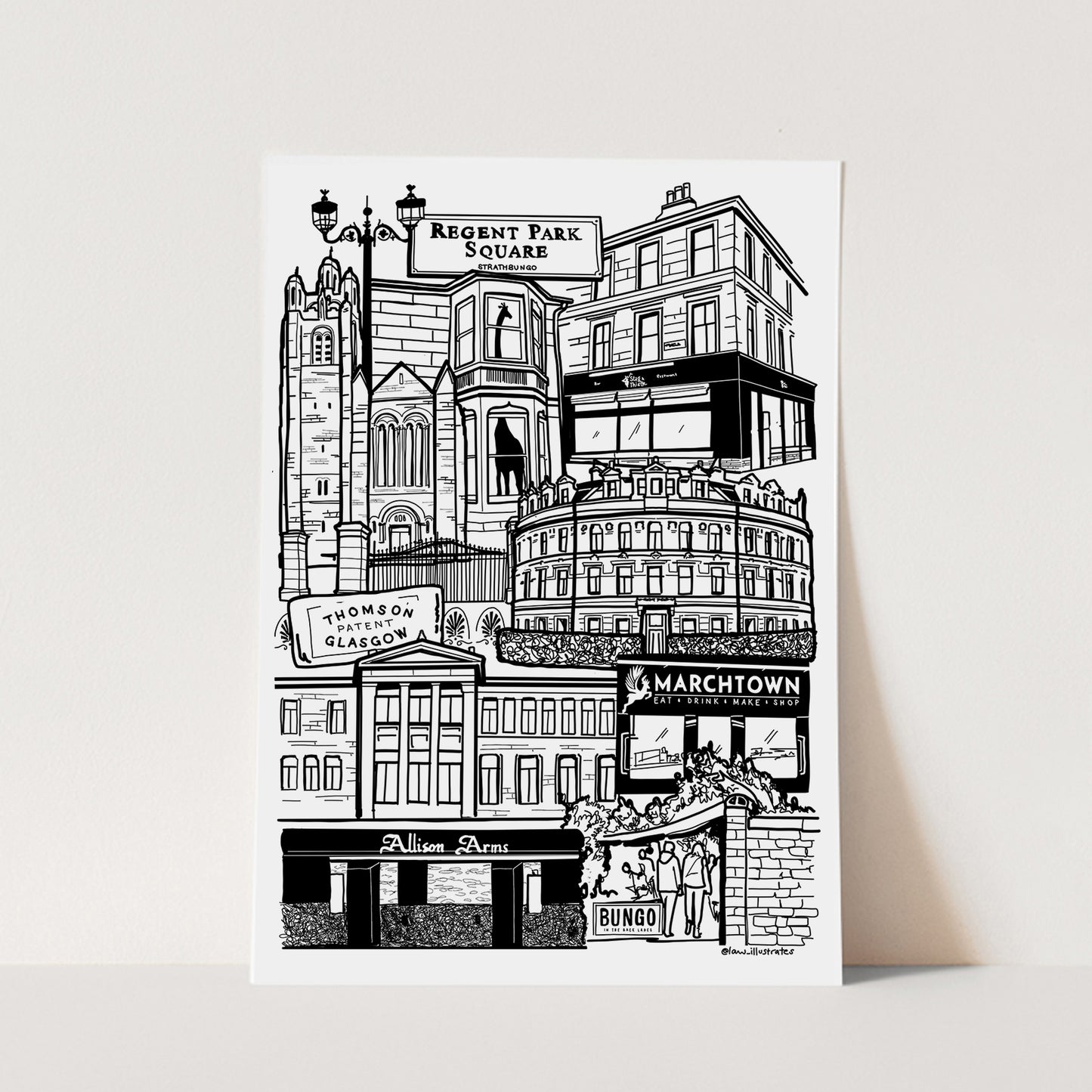 Strathbungo black and white print