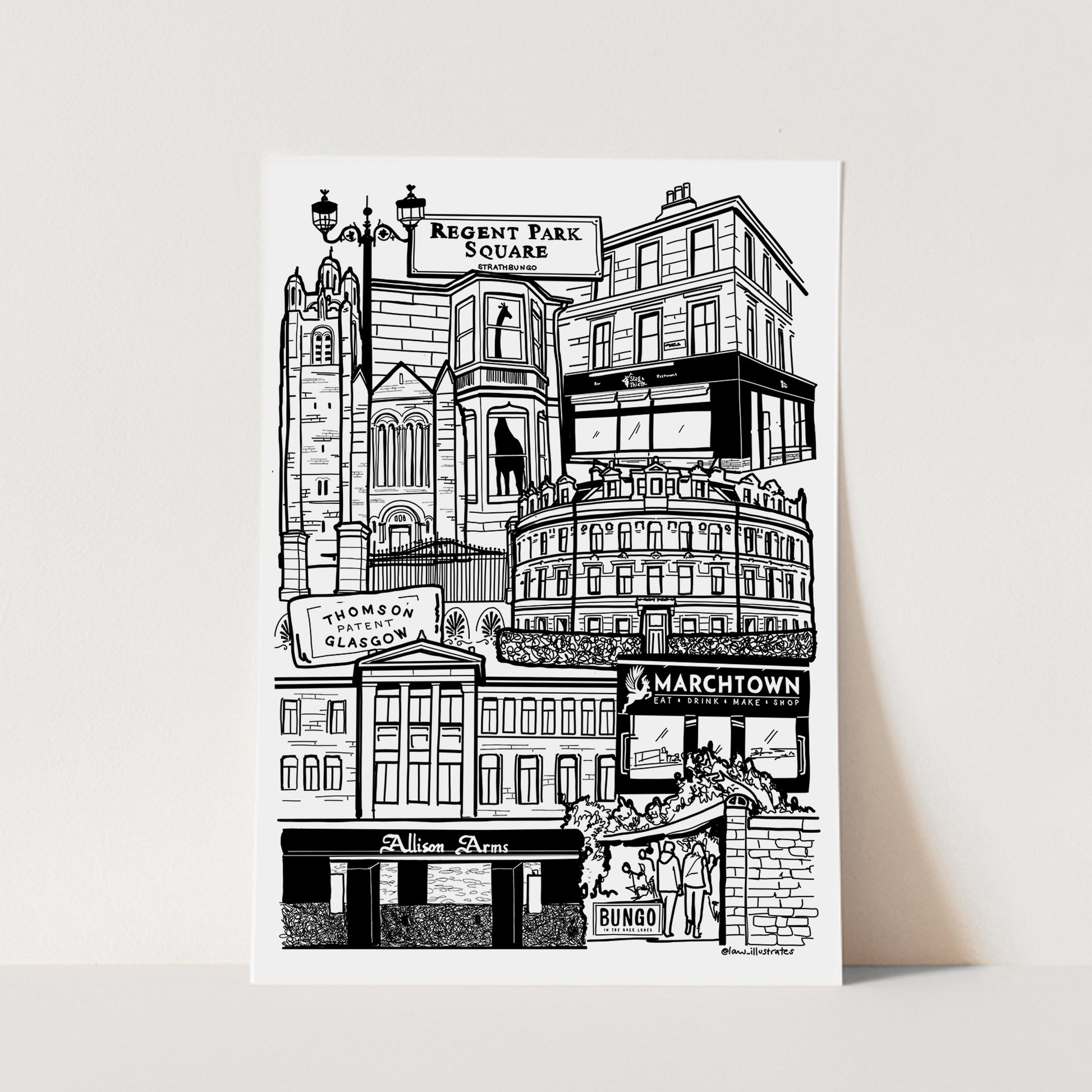 Strathbungo black and white print