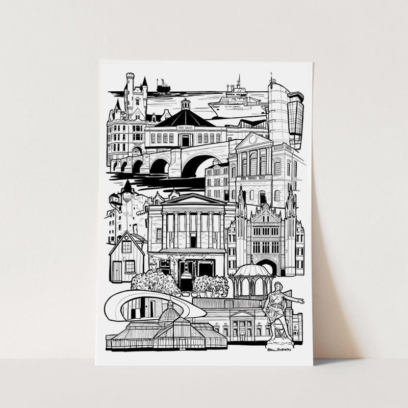 Aberdeen illustration print
