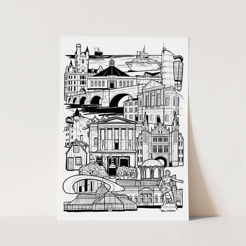 Aberdeen illustration print
