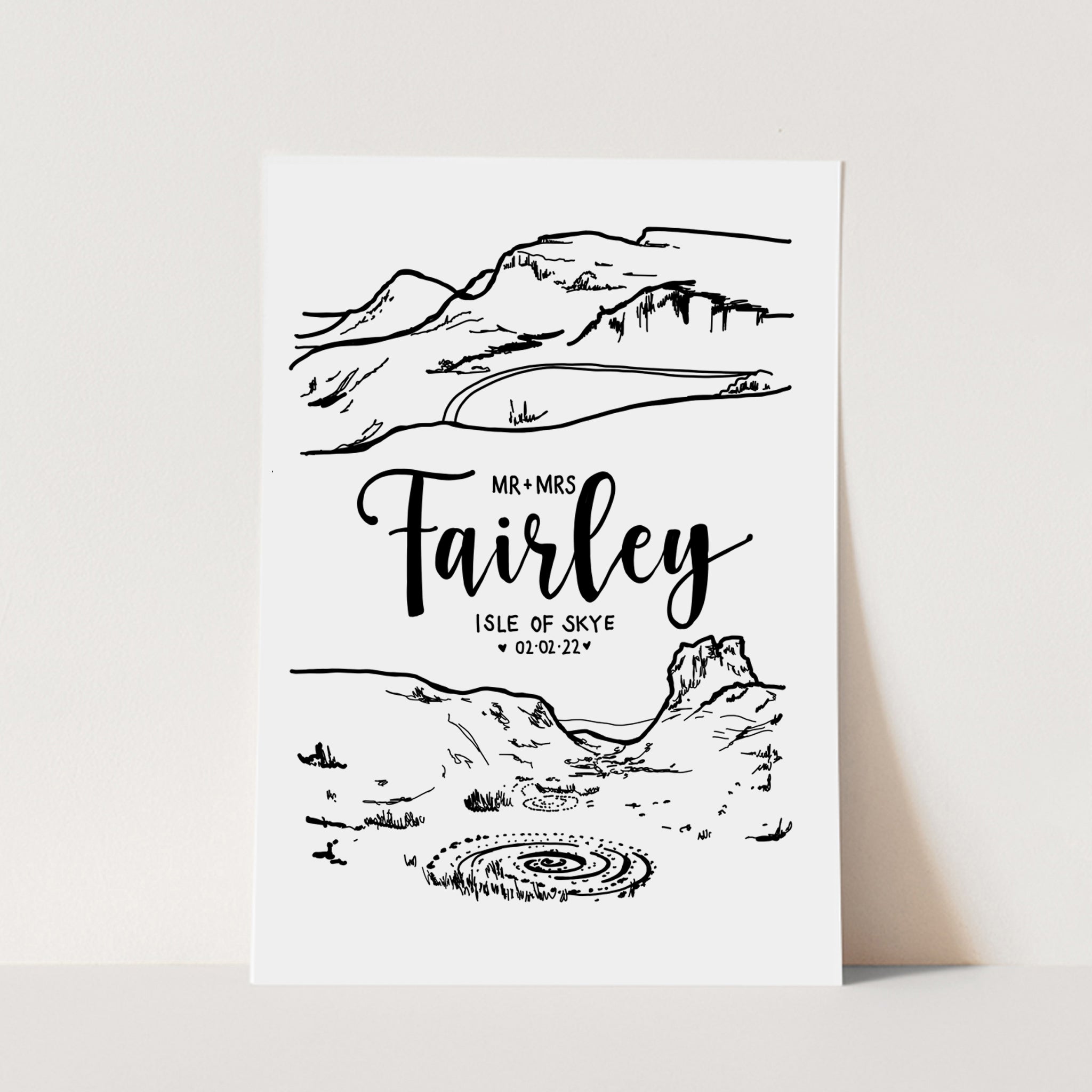 Personalised Print for Wedding Gift or Special Occasion