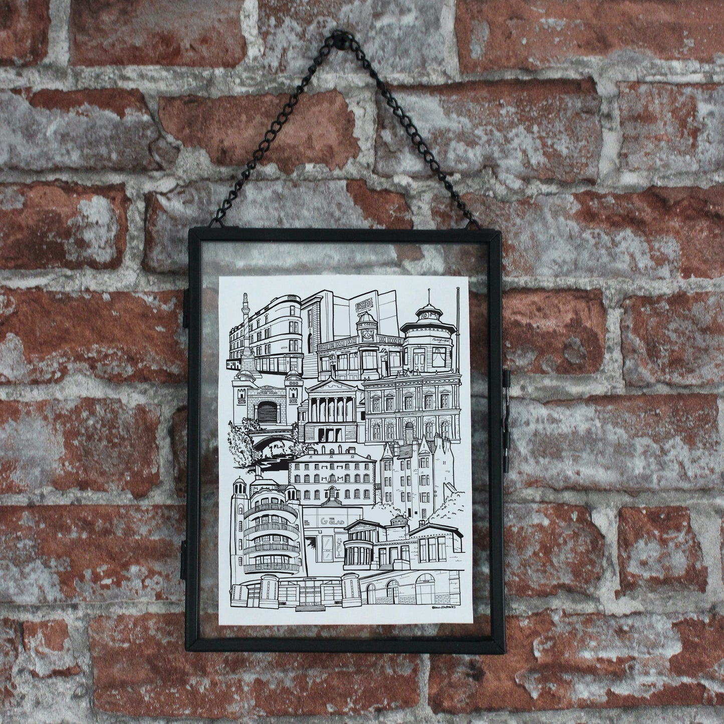 Black and white print of Glasgow Southside