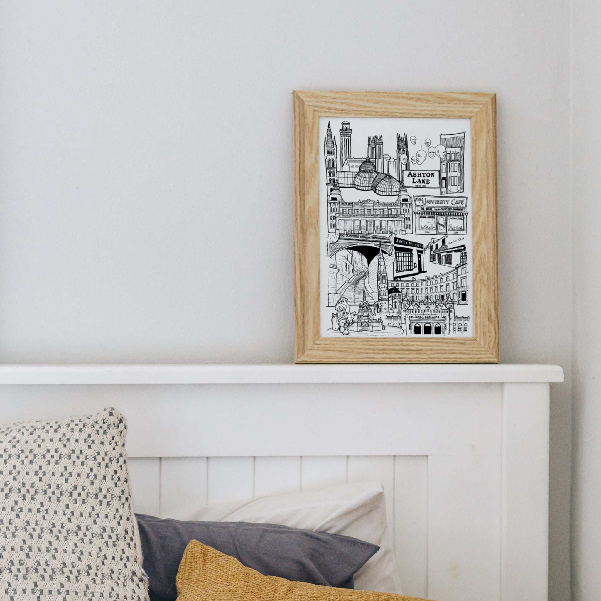 Black and White Print of Glasgow's West End