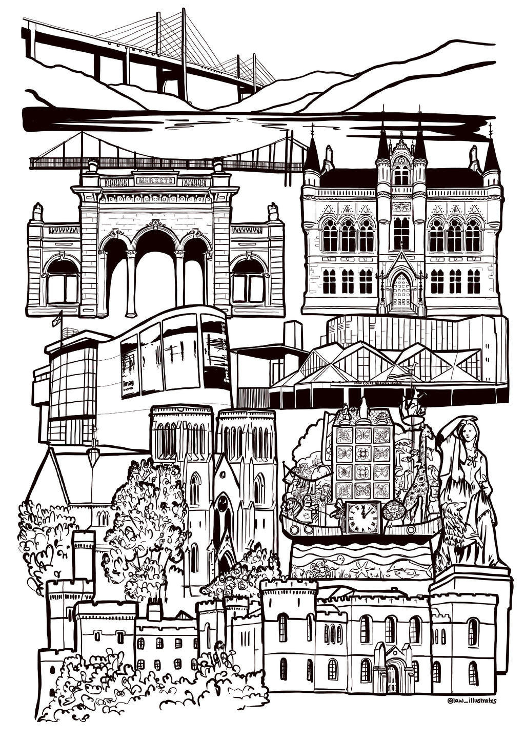 Inverness Illustration Print