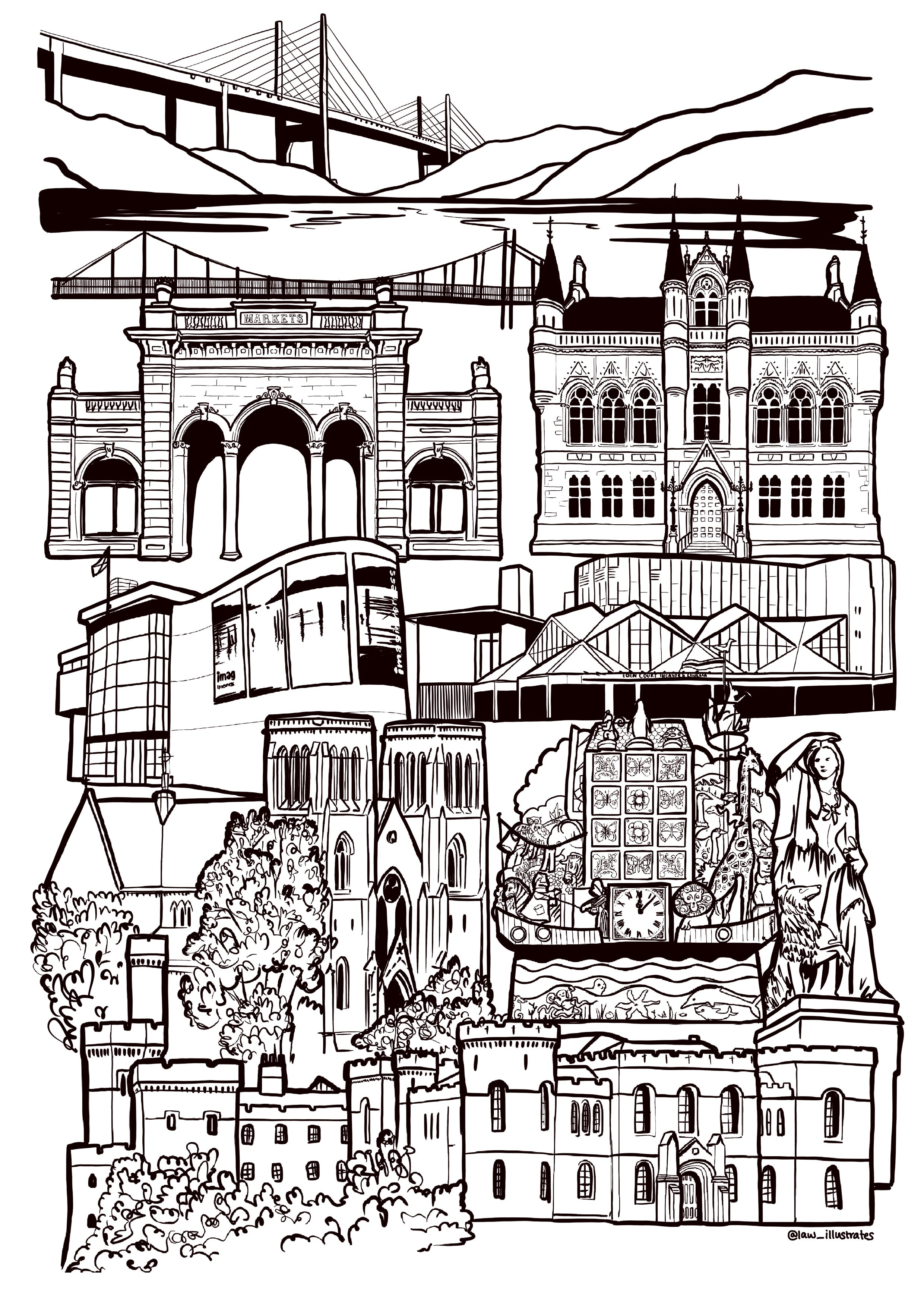Inverness Illustration Print