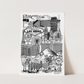 Black and White Vegas illustration print