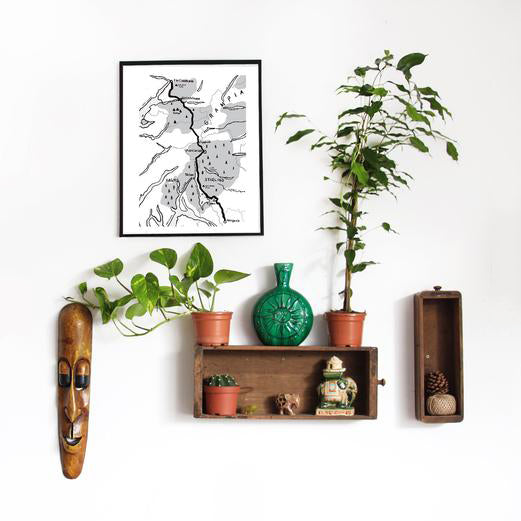 West Highland Way Map Illustration Print