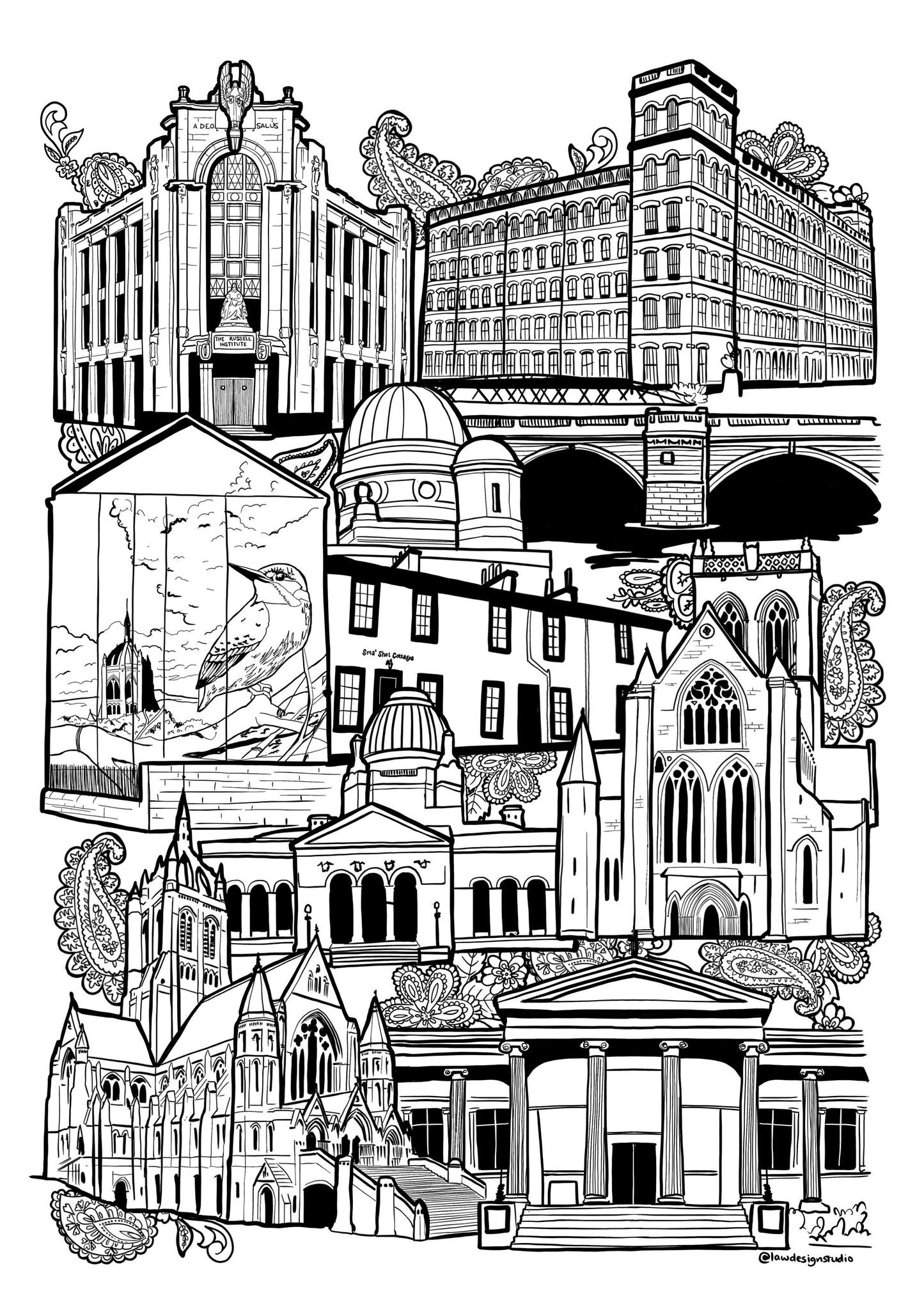 Paisley Illustration Print